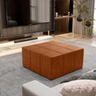 Puff Decorativo Sala De Estar Milano 78x78 material sintético Caramelo Amadeirado