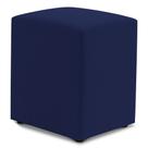 Puff Decorativo Sala de Estar Quadrado 36x47cm Sintético Azul Marinho - Abmaza