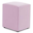 Puff Decorativo Sala de Estar Quadrado 36x47cm Sintético Rosa Bebê - Abmaza