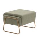Puff Decorativo Sala de Estar Zara Base Aço Ouro Fosco Linho Verde - Nexta Casa Puff Decorativo Sala de Estar Zara Base Aço Ouro Fosco Linho Verde - Nexta Casa