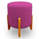 Puff Decorativo Thor Pés Em Madeira Tecido Suede Rosa Kimi Design