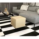 Puff Design Sevilha Preto e Bege