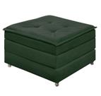 Puff Dobrável Alto Padrão Vira Cama De Solteiro Multifuncional Com Bau e Rodinha Estofado Verde Puff Dobrável Alto Padrão Vira Cama De Solteiro Multifuncional Com Bau e Rodinha Estofado Verde