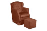 Puff E Poltrona Amamentação Balanço Quarto Baby Suede Terracota - INCASA DECOR Puff E Poltrona Amamentação Balanço Quarto Baby Suede Terracota - INCASA DECOR
