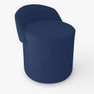 Puff Encosto Confortável Sala Estilo Moderno Redondo Suede Cor:Azul Marinho