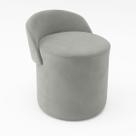 Puff Encosto Confortável Sala Estilo Moderno Redondo Suede Cor:Azul Marinho