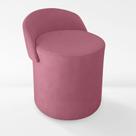 Puff Encosto Confortável Sala Estilo Moderno Redondo Suede Rose