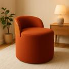 Puff Encosto material sintético Redondo Suede Sala Penteadeira Quarto Cor:Cinza Escuro