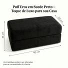 Puff Eros Suede Preto 90cm Banco Decorativo Confortável Puff Eros Suede Preto 90cm Banco Decorativo Confortável