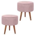 Puff estilo sofisticado kit com 2 un - rosa