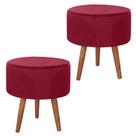 Puff estilo sofisticado kit com 2 un - vermelho