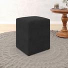 Puff Estofado Decorativo Izar para Sala de Estar Sued Cinza Aradecor