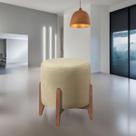 Puff Estofado Decorativo para Sala Redondo Luxo Londres Linho Puff Estofado Decorativo para Sala Redondo Luxo Londres Linho