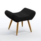 Puff Estofado Polar para Sala de Estar Sued Preto Aradecor Puff Estofado Polar para Sala de Estar Sued Preto Aradecor