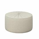 Puff Euphoria Redondo Confortavel 73x73 Linho Bege Larbelle