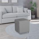 Puff Everest 0,40x0,40 Cinza Com Pés Rodinha Giratoria/ Salão de beleza/ Comercio geral e residencia