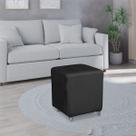 Puff Everest 40x40 Preto Com Pés Rodinha Giratoria/ Salão de beleza/ Comercio geral e residencia