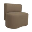 Puff Feijão Curvo Orgânico Redondo Com Encosto Sala Resistente Confortável Suede Cor:Suede Cinza