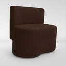 Puff Feijão Curvo Orgânico Redondo Com Encosto Sala Resistente Confortável Suede Cor:Suede Cinza