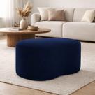 Puff Feijão Curvo Orgânico Redondo Sala Confortável Moderno Suede Azul Marinho Puff Feijão Curvo Orgânico Redondo Sala Confortável Moderno Suede Azul Marinho