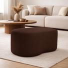 Puff Feijão Curvo Orgânico Redondo Sala Confortável Moderno Suede Cor:Bege Puff Feijão Curvo Orgânico Redondo Sala Confortável Moderno Suede Cor:Bege