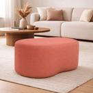 Puff Feijão Curvo Orgânico Redondo Sala Confortável Moderno Suede rosa