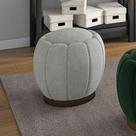 Puff Floré Redondo Confortavel 48x45 Linho Bege Larbelle