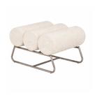 Puff Flow Base Titânio Bouclé Off White - Sallar Home