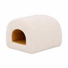 Puff Fluxo Bouclé Off White material sintético Caramelo - Sallar Home