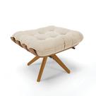 Puff Giratório Costela Suede Base de Madeira MA30 M11 - D'Rossi
