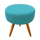 Puff helena suede azul turquesa - tf decor