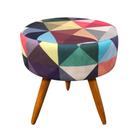 Puff helena suede triangulo colorido - tf decor Puff helena suede triangulo colorido - tf decor