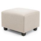 Puff Herval Clean, Linho Bege, Retangular, 58 cm Puff Herval Clean, Linho Bege, Retangular, 58 cm
