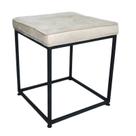 Puff Industrial Cubo Suede Bege