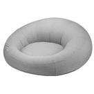 Puff Inflável Área Externa Outdoor Like Rivatti Capa Linho Cinza c/ Proteção UV Capa Interna PVC