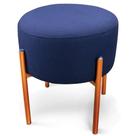 Puff Iron Linho Azul Marinho A77 Cobre Puff Iron Linho Azul Marinho A77 Cobre
