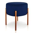 Puff Iron Suede Base Cobre Palito Azul Marinho Puff Iron Suede Base Cobre Palito Azul Marinho