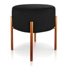 Puff Iron Suede Base Cobre Palito Preto