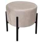 Puff Iron Suede Base Palito Drossi Bege