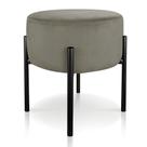 Puff Iron Suede Marrom Rato Base Preto Palito