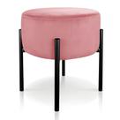 Puff Iron Suede Rose Base Palito Drossi