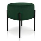 Puff Iron Suede Verde Base Preto Palito