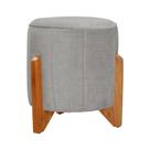 Puff Jade Decorativa Pés em Madeira Linho Cores - DS Estofados