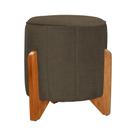 Puff Jade Linho Marrom - Vallisa Decor