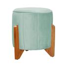 Puff Jade Pés em Madeira Veludo Cores - DS Estofados Puff Jade Pés em Madeira Veludo Cores - DS Estofados