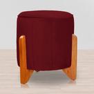 Puff Jade Suede Bordo Pés de Madeira - Vallisa Decor