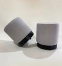 puff kit 2 redondo decorativo base preto cor cinza elegante luxo