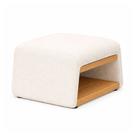 Puff Linea Bouclé Off White material sintético Caramelo - Sallar Home