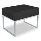 Puff Lisa Suede Base Metálica Industrial Prata - Pallazio Puff Lisa Suede Base Metálica Industrial Prata - Pallazio