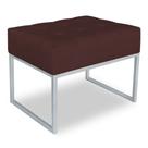 Puff Lisa Suede Marsala Base Metálica Industrial Prata - Pallazio